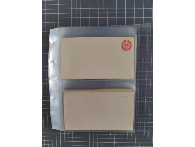 1879/1912, Sammlung mit fast 100 ungebrauchten und gebrauchten Ganzsachen inkl. drei Postkarten/Ganzsachenkarte Deutsches Rei