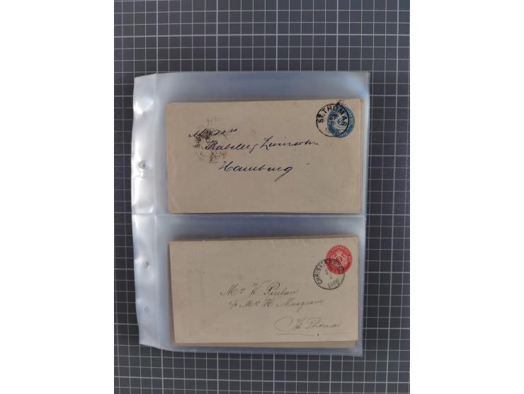 1879/1912, Sammlung mit fast 100 ungebrauchten und gebrauchten Ganzsachen inkl. drei Postkarten/Ganzsachenkarte Deutsches Rei