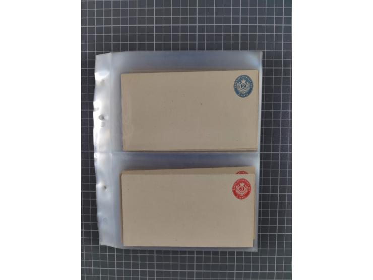 1879/1912, Sammlung mit fast 100 ungebrauchten und gebrauchten Ganzsachen inkl. drei Postkarten/Ganzsachenkarte Deutsches Rei