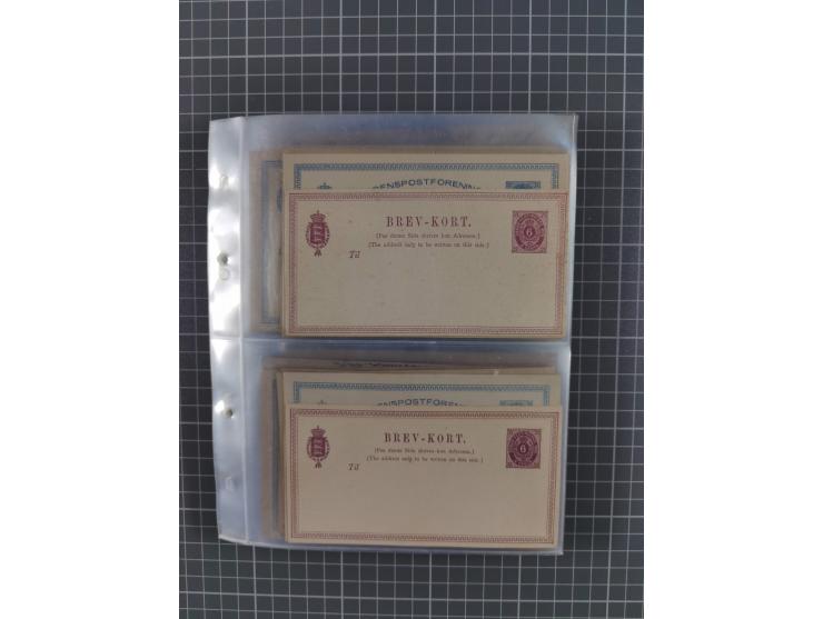 1879/1912, Sammlung mit fast 100 ungebrauchten und gebrauchten Ganzsachen inkl. drei Postkarten/Ganzsachenkarte Deutsches Rei