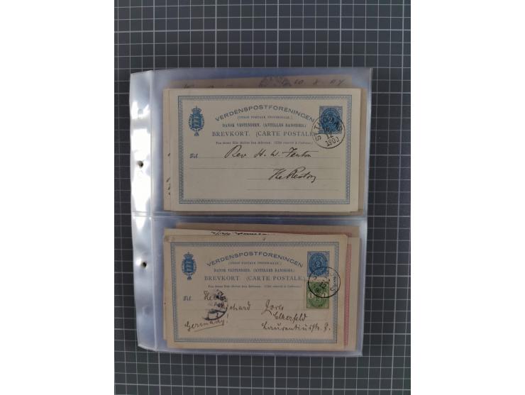 1879/1912, Sammlung mit fast 100 ungebrauchten und gebrauchten Ganzsachen inkl. drei Postkarten/Ganzsachenkarte Deutsches Rei