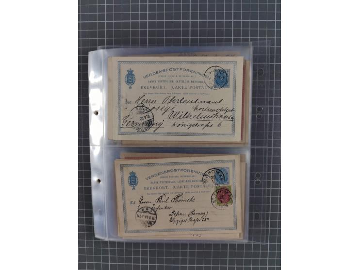 1879/1912, Sammlung mit fast 100 ungebrauchten und gebrauchten Ganzsachen inkl. drei Postkarten/Ganzsachenkarte Deutsches Rei