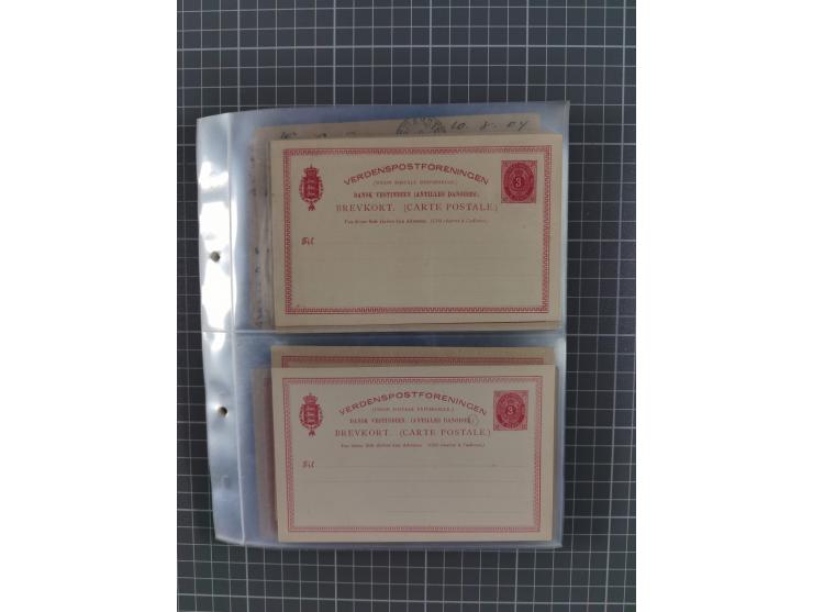 1879/1912, Sammlung mit fast 100 ungebrauchten und gebrauchten Ganzsachen inkl. drei Postkarten/Ganzsachenkarte Deutsches Rei