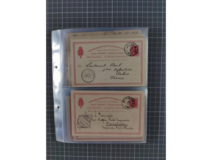 1879/1912, Sammlung mit fast 100 ungebrauchten und gebrauchten Ganzsachen inkl. drei Postkarten/Ganzsachenkarte Deutsches Rei