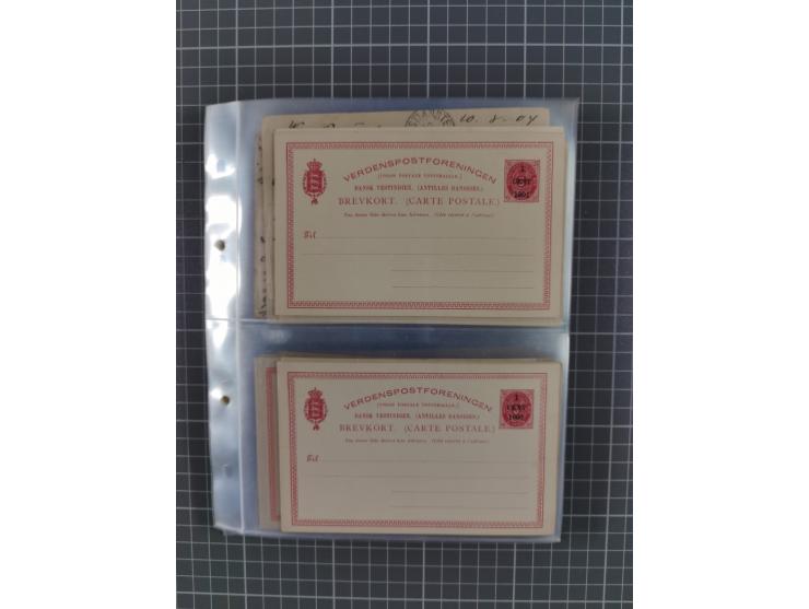 1879/1912, Sammlung mit fast 100 ungebrauchten und gebrauchten Ganzsachen inkl. drei Postkarten/Ganzsachenkarte Deutsches Rei