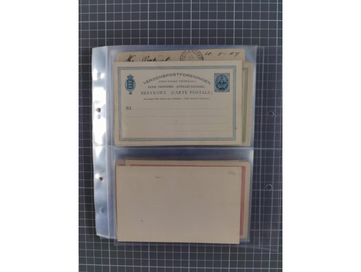 1879/1912, Sammlung mit fast 100 ungebrauchten und gebrauchten Ganzsachen inkl. drei Postkarten/Ganzsachenkarte Deutsches Rei