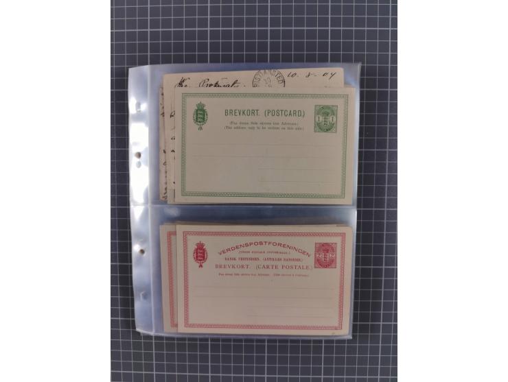 1879/1912, Sammlung mit fast 100 ungebrauchten und gebrauchten Ganzsachen inkl. drei Postkarten/Ganzsachenkarte Deutsches Rei