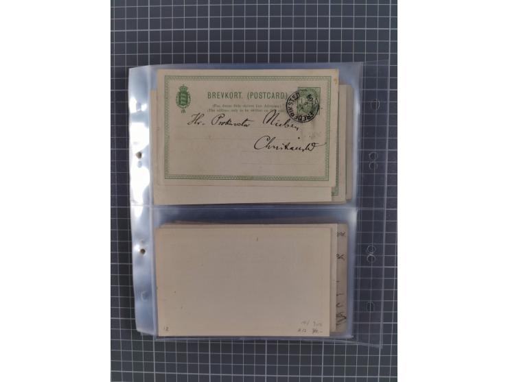 1879/1912, Sammlung mit fast 100 ungebrauchten und gebrauchten Ganzsachen inkl. drei Postkarten/Ganzsachenkarte Deutsches Rei