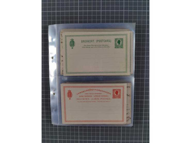 1879/1912, Sammlung mit fast 100 ungebrauchten und gebrauchten Ganzsachen inkl. drei Postkarten/Ganzsachenkarte Deutsches Rei