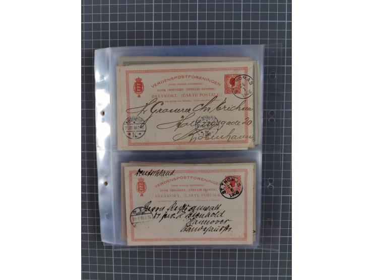 1879/1912, Sammlung mit fast 100 ungebrauchten und gebrauchten Ganzsachen inkl. drei Postkarten/Ganzsachenkarte Deutsches Rei