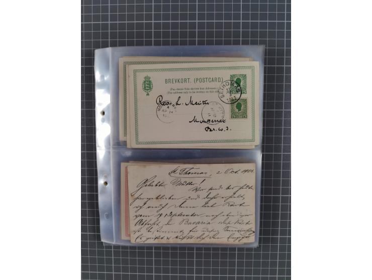 1879/1912, Sammlung mit fast 100 ungebrauchten und gebrauchten Ganzsachen inkl. drei Postkarten/Ganzsachenkarte Deutsches Rei