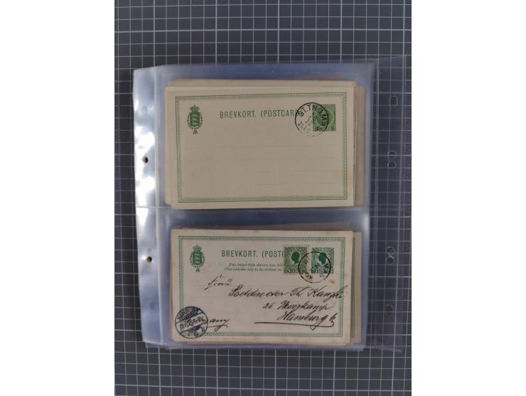 1879/1912, Sammlung mit fast 100 ungebrauchten und gebrauchten Ganzsachen inkl. drei Postkarten/Ganzsachenkarte Deutsches Rei