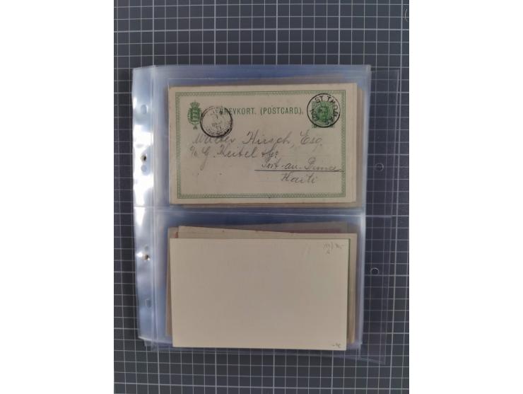 1879/1912, Sammlung mit fast 100 ungebrauchten und gebrauchten Ganzsachen inkl. drei Postkarten/Ganzsachenkarte Deutsches Rei