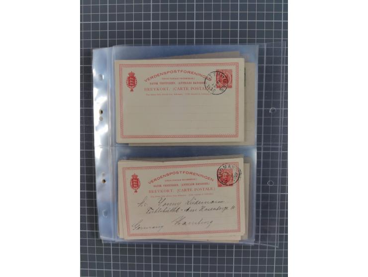 1879/1912, Sammlung mit fast 100 ungebrauchten und gebrauchten Ganzsachen inkl. drei Postkarten/Ganzsachenkarte Deutsches Rei