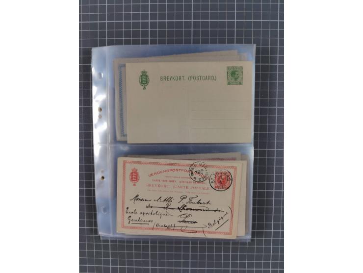 1879/1912, Sammlung mit fast 100 ungebrauchten und gebrauchten Ganzsachen inkl. drei Postkarten/Ganzsachenkarte Deutsches Rei