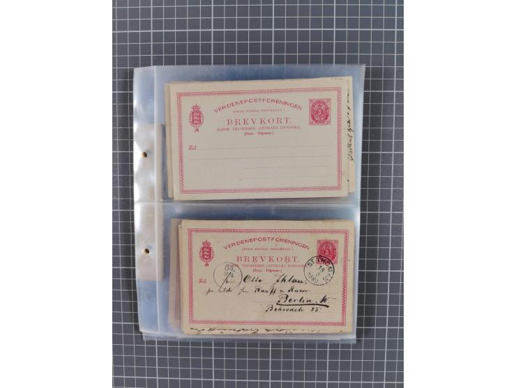 1879/1912, Sammlung mit fast 100 ungebrauchten und gebrauchten Ganzsachen inkl. drei Postkarten/Ganzsachenkarte Deutsches Rei