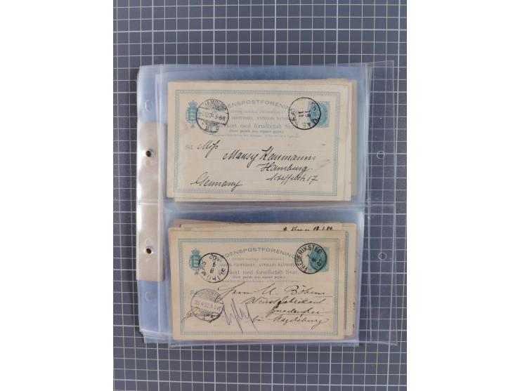 1879/1912, Sammlung mit fast 100 ungebrauchten und gebrauchten Ganzsachen inkl. drei Postkarten/Ganzsachenkarte Deutsches Rei