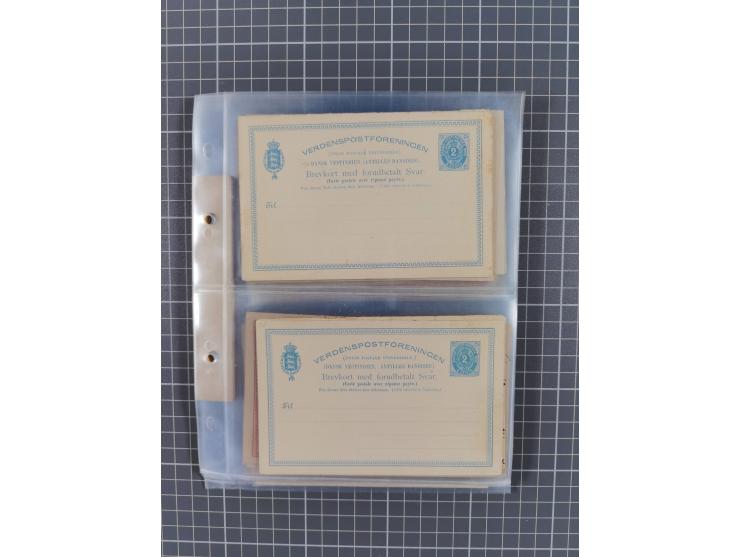 1879/1912, Sammlung mit fast 100 ungebrauchten und gebrauchten Ganzsachen inkl. drei Postkarten/Ganzsachenkarte Deutsches Rei