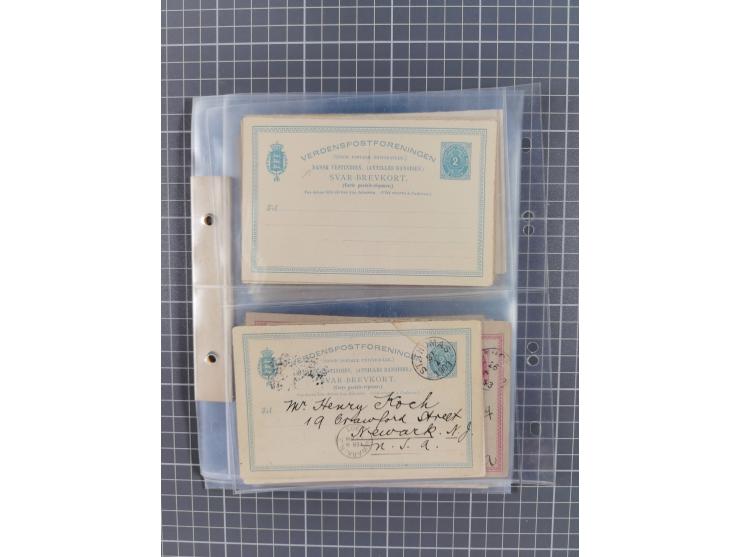 1879/1912, Sammlung mit fast 100 ungebrauchten und gebrauchten Ganzsachen inkl. drei Postkarten/Ganzsachenkarte Deutsches Rei