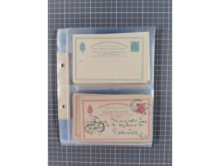 1879/1912, Sammlung mit fast 100 ungebrauchten und gebrauchten Ganzsachen inkl. drei Postkarten/Ganzsachenkarte Deutsches Rei