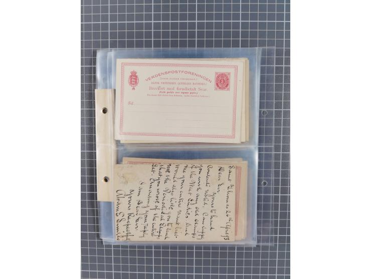 1879/1912, Sammlung mit fast 100 ungebrauchten und gebrauchten Ganzsachen inkl. drei Postkarten/Ganzsachenkarte Deutsches Rei