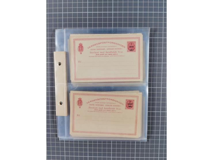 1879/1912, Sammlung mit fast 100 ungebrauchten und gebrauchten Ganzsachen inkl. drei Postkarten/Ganzsachenkarte Deutsches Rei