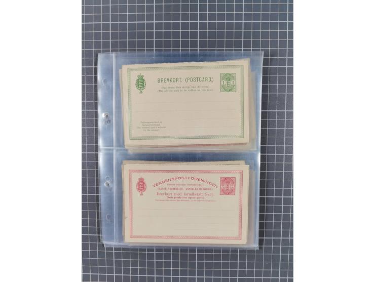 1879/1912, Sammlung mit fast 100 ungebrauchten und gebrauchten Ganzsachen inkl. drei Postkarten/Ganzsachenkarte Deutsches Rei