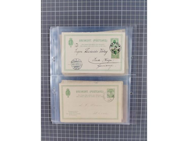 1879/1912, Sammlung mit fast 100 ungebrauchten und gebrauchten Ganzsachen inkl. drei Postkarten/Ganzsachenkarte Deutsches Rei