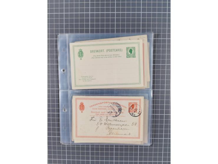 1879/1912, Sammlung mit fast 100 ungebrauchten und gebrauchten Ganzsachen inkl. drei Postkarten/Ganzsachenkarte Deutsches Rei