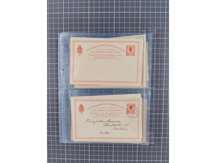 1879/1912, Sammlung mit fast 100 ungebrauchten und gebrauchten Ganzsachen inkl. drei Postkarten/Ganzsachenkarte Deutsches Rei