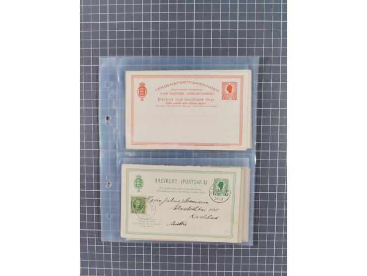 1879/1912, Sammlung mit fast 100 ungebrauchten und gebrauchten Ganzsachen inkl. drei Postkarten/Ganzsachenkarte Deutsches Rei