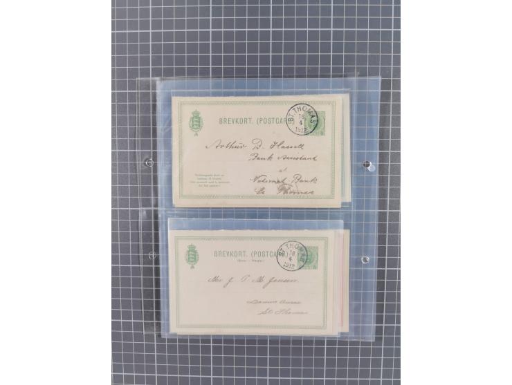 1879/1912, Sammlung mit fast 100 ungebrauchten und gebrauchten Ganzsachen inkl. drei Postkarten/Ganzsachenkarte Deutsches Rei