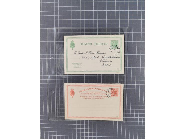 1879/1912, Sammlung mit fast 100 ungebrauchten und gebrauchten Ganzsachen inkl. drei Postkarten/Ganzsachenkarte Deutsches Rei