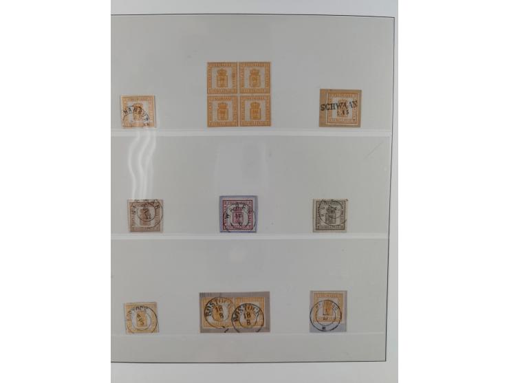 1831/1855, reichhaltige meist gestempelte Sammlung der norddeutschen Staaten ab Hannover über Helgoland, Mecklenburg Schwerin