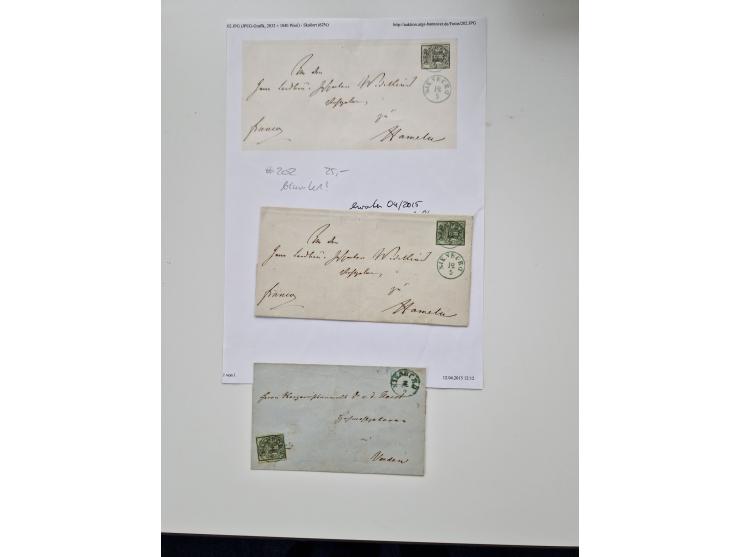 1613/1866 (ca.), Heimatsammlung Nienburg a.d. Weser mit Marken, Briefstücken und rund 80 Briefen, Ganzsachen, Post scheinen, 