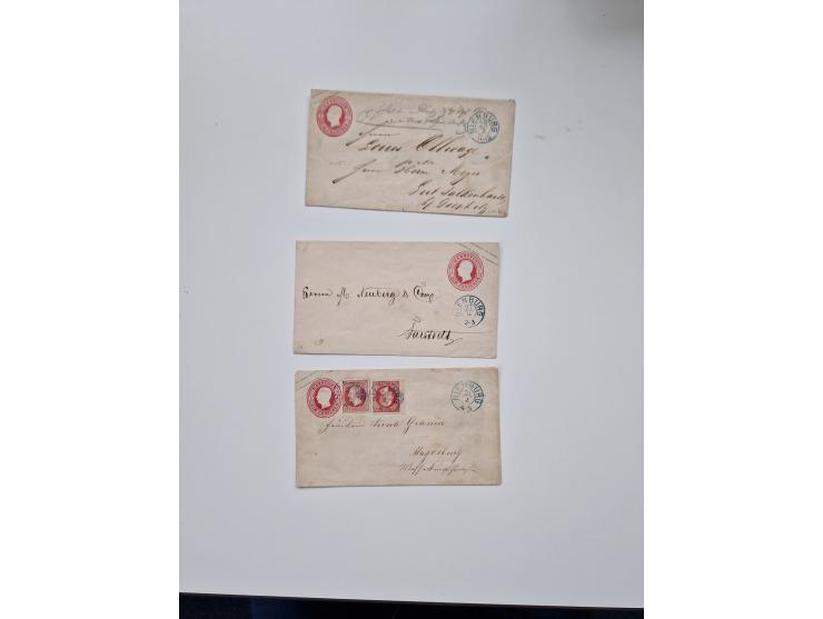 1613/1866 (ca.), Heimatsammlung Nienburg a.d. Weser mit Marken, Briefstücken und rund 80 Briefen, Ganzsachen, Post scheinen, 