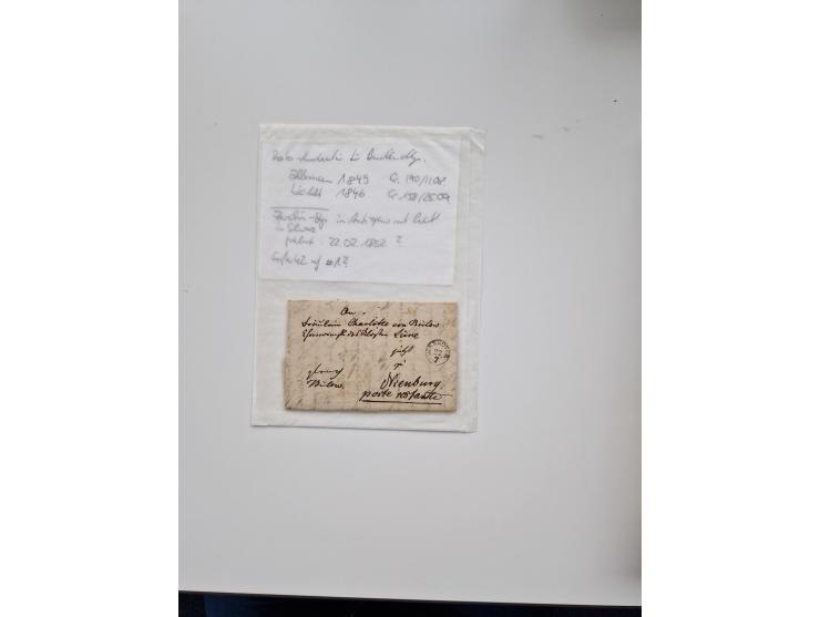 1613/1866 (ca.), Heimatsammlung Nienburg a.d. Weser mit Marken, Briefstücken und rund 80 Briefen, Ganzsachen, Post scheinen, 