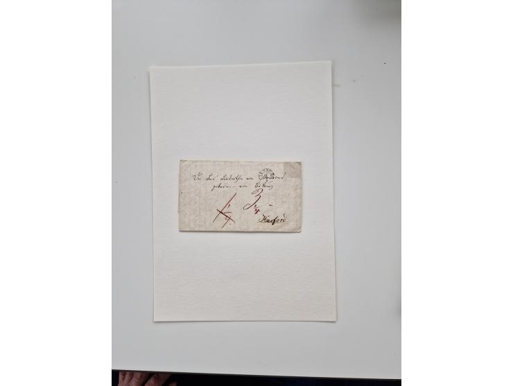 1613/1866 (ca.), Heimatsammlung Nienburg a.d. Weser mit Marken, Briefstücken und rund 80 Briefen, Ganzsachen, Post scheinen, 