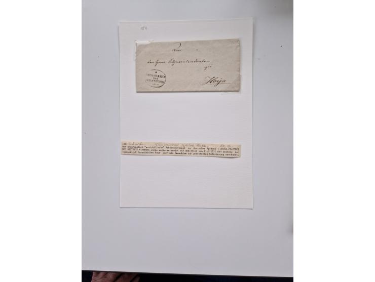 1613/1866 (ca.), Heimatsammlung Nienburg a.d. Weser mit Marken, Briefstücken und rund 80 Briefen, Ganzsachen, Post scheinen, 