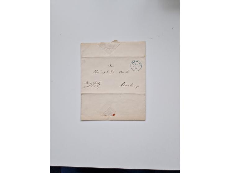 1613/1866 (ca.), Heimatsammlung Nienburg a.d. Weser mit Marken, Briefstücken und rund 80 Briefen, Ganzsachen, Post scheinen, 