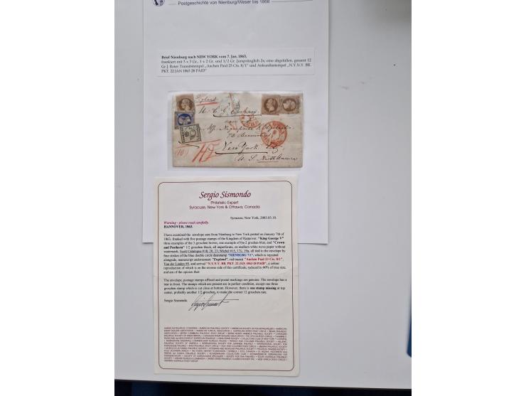 1613/1866 (ca.), Heimatsammlung Nienburg a.d. Weser mit Marken, Briefstücken und rund 80 Briefen, Ganzsachen, Post scheinen, 