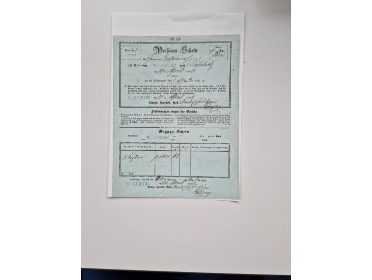 1613/1866 (ca.), Heimatsammlung Nienburg a.d. Weser mit Marken, Briefstücken und rund 80 Briefen, Ganzsachen, Post scheinen, 