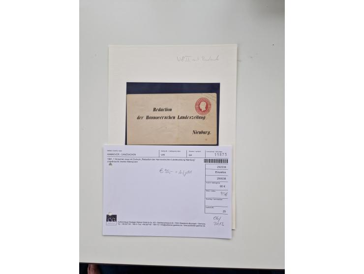 1613/1866 (ca.), Heimatsammlung Nienburg a.d. Weser mit Marken, Briefstücken und rund 80 Briefen, Ganzsachen, Post scheinen, 