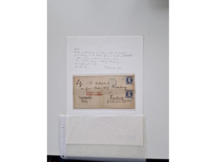 1613/1866 (ca.), Heimatsammlung Nienburg a.d. Weser mit Marken, Briefstücken und rund 80 Briefen, Ganzsachen, Post scheinen, 