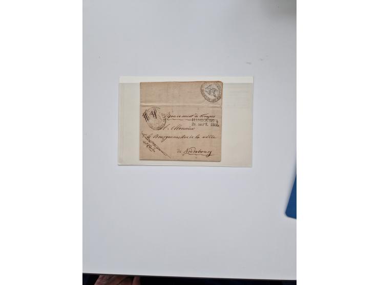 1613/1866 (ca.), Heimatsammlung Nienburg a.d. Weser mit Marken, Briefstücken und rund 80 Briefen, Ganzsachen, Post scheinen, 