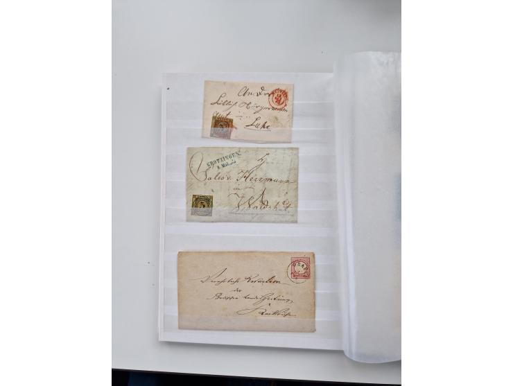 1750/1880 (ca.), umfangreicher Sammlungsbestand von ca. 220 Briefen, Ganzsachen und Postscheinen in unterschiedlicher Erhaltu