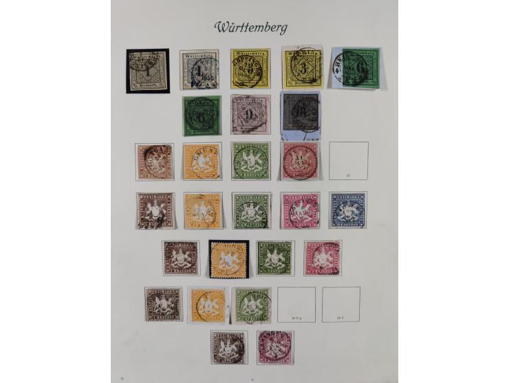 1851/1920, interessante gestempelte Sammlung mit 27 Briefen, dabei “MERGENTHEIM” L2 klar auf 1851 6 Kr. auf Brief nach Würzbu