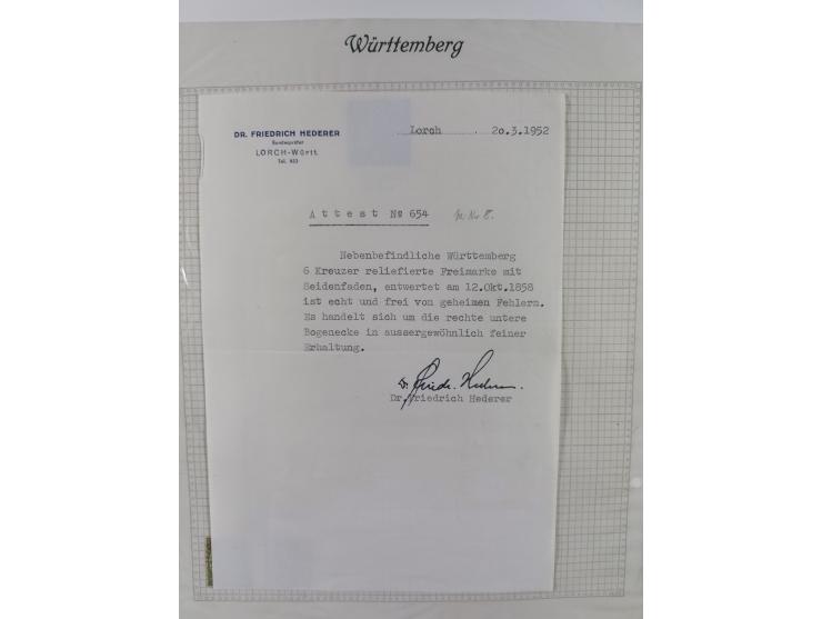 1851/1920, interessante gestempelte Sammlung mit 27 Briefen, dabei “MERGENTHEIM” L2 klar auf 1851 6 Kr. auf Brief nach Würzbu