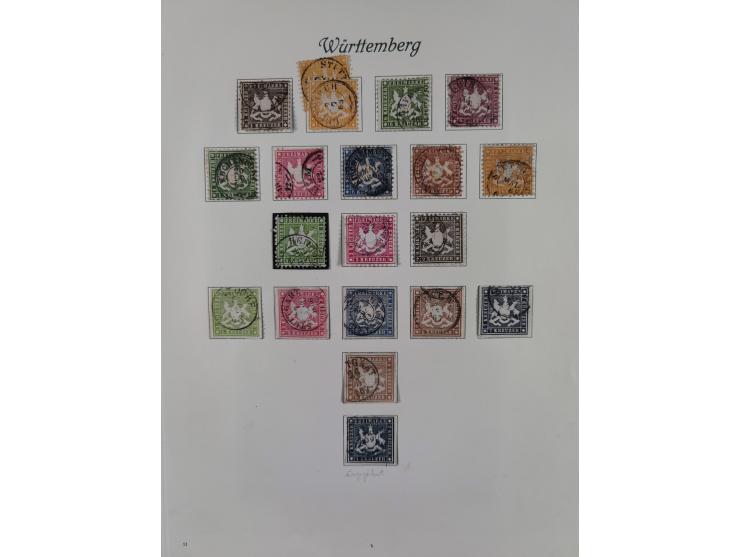 1851/1920, interessante gestempelte Sammlung mit 27 Briefen, dabei “MERGENTHEIM” L2 klar auf 1851 6 Kr. auf Brief nach Würzbu