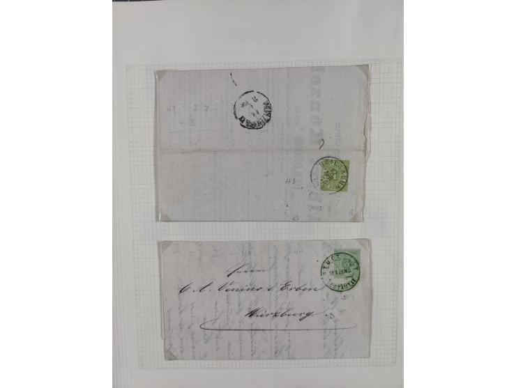 1851/1920, interessante gestempelte Sammlung mit 27 Briefen, dabei “MERGENTHEIM” L2 klar auf 1851 6 Kr. auf Brief nach Würzbu